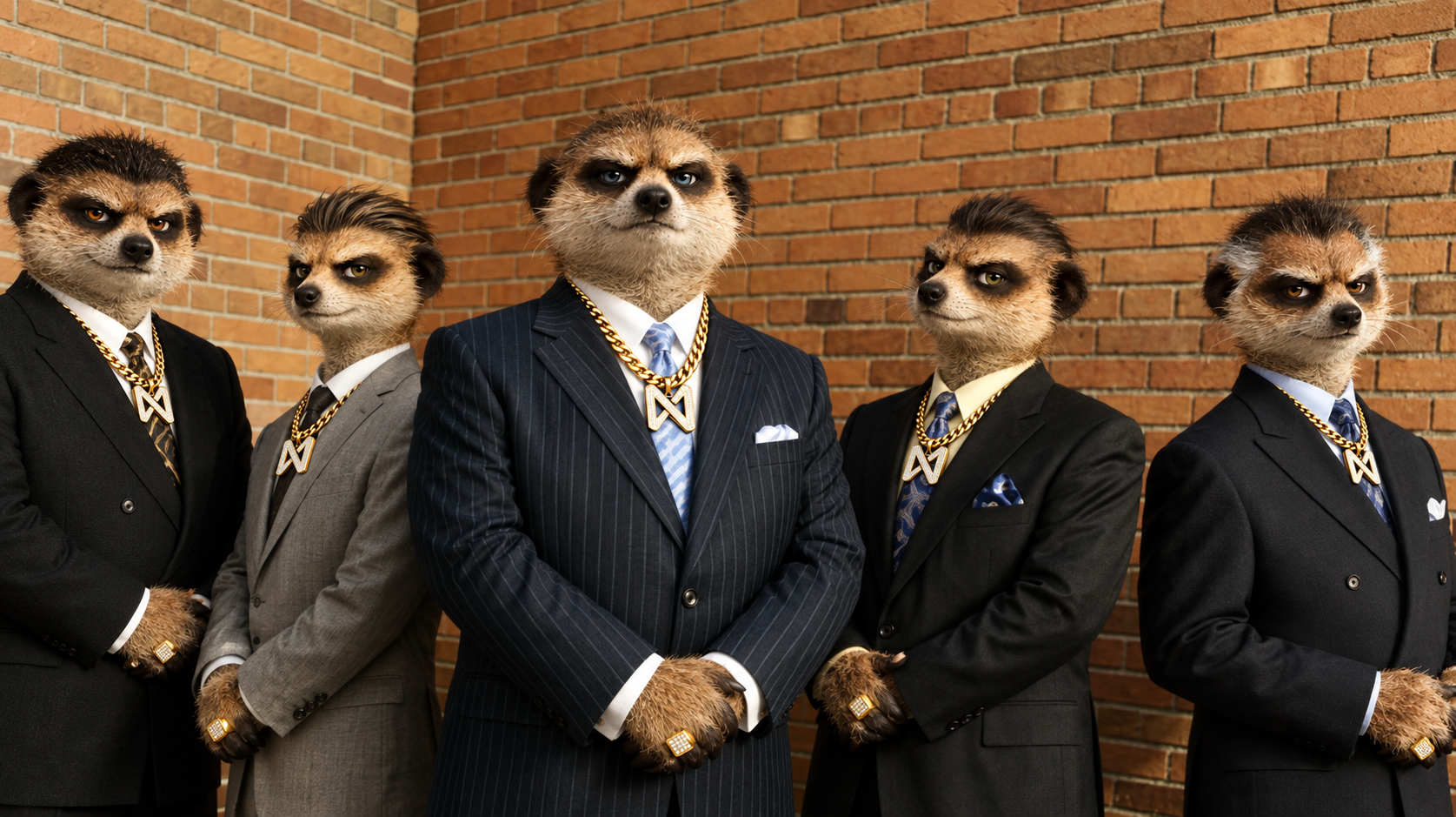 Five NEARKAT mob members in suits